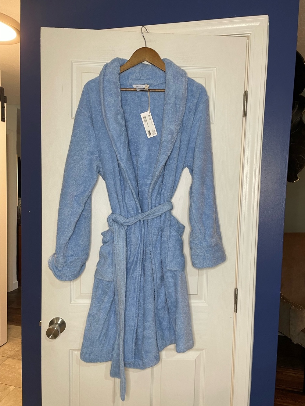THE COMPANY STORE NWT blue cotton terry cloth robe - XL